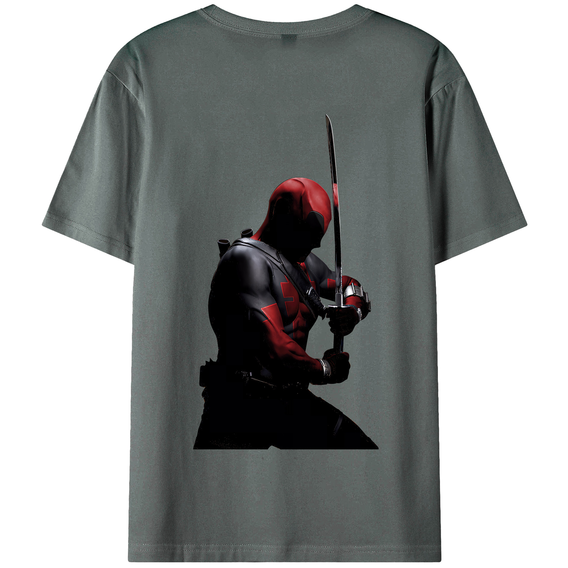 （画像用） Deadpool デッドプール 綿100％半袖Tシャツ（背面プリント）